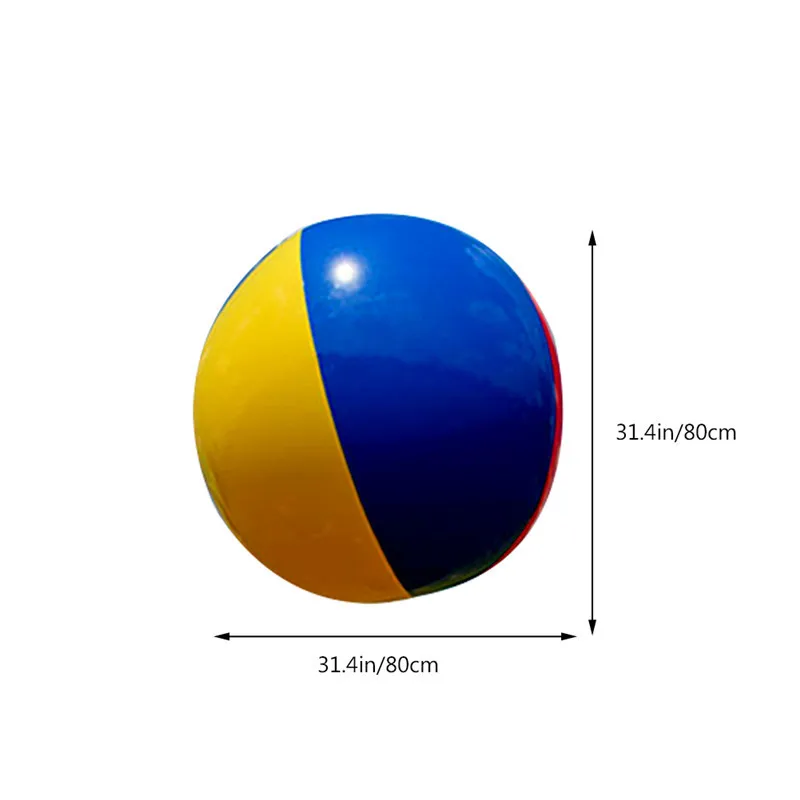 Гигантский надувной пляжный мяч красочный волейбол для взрослых и детей открытый мяч Семья садовый пляжные вечерние игрушки 80 см/150 см/200 см - Цвет: 80cm