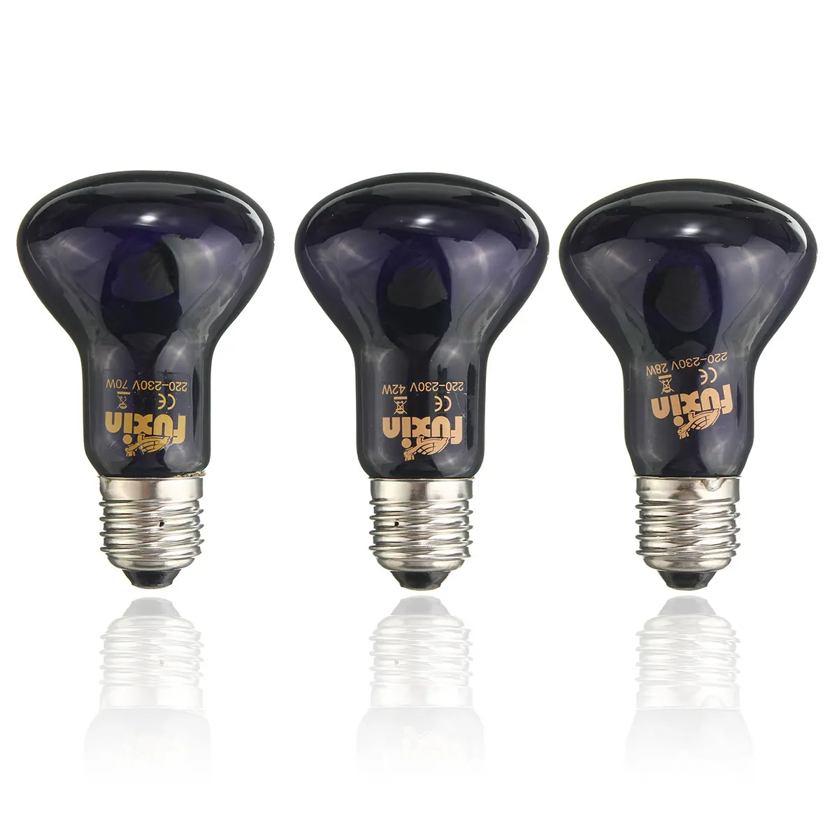 

E27 28W/42W/70W 60mm Black UVA Emitter Heater Night Heat Basking Light Lamp Bulb For Pet Animal Reptile Brooder 220V