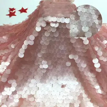 

12 colors option J -62311 Nice embroidery lace with sequins french net tulle mesh lace fabric