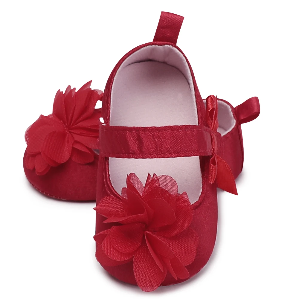 Новорожденных обувь для малышей младенцев цветок фиолетовая обувь для маленьких девочек принцесса детская кроватка противоскользящая домашняя Первые ходунки