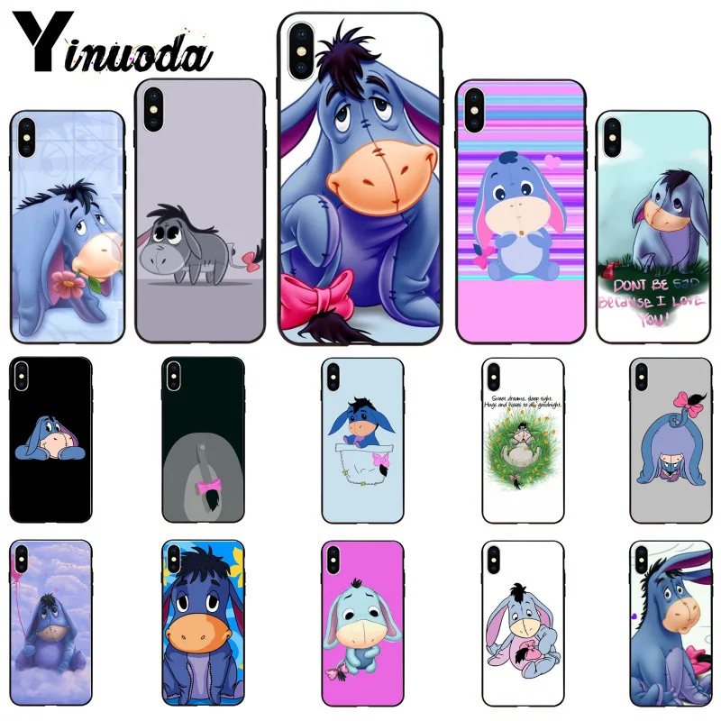 11pro MAX милый мультяшный ребенок Eeyore Ослик черный мягкий чехол для телефона Apple iPhone