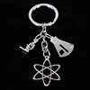 Porte-clés avec breloques en forme de Microscope | Apple porte-clés à mots biologique Unique, porte-clés cadeau pour enseignant en biologie et chimie 1 pièce ► Photo 2/6