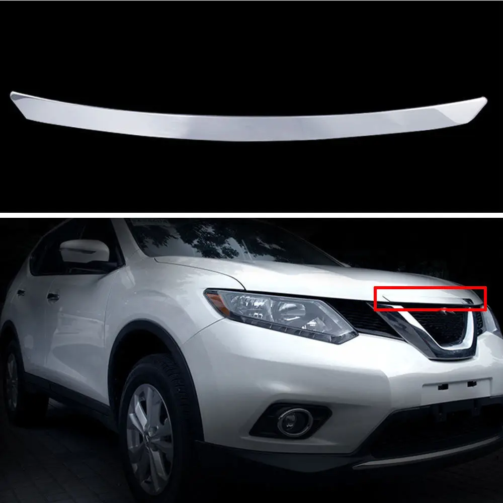 

BBQ@FUKA Fit For 2014-16 Nissan Rogue x-Trail Stainless Steel Chrome Front Hood Bonnet Grill Lip Cover Trim