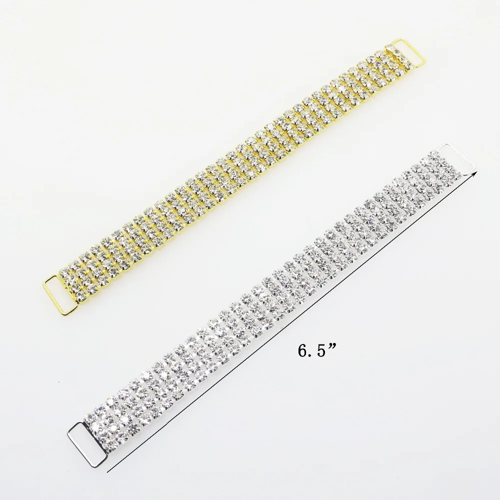 

ZMASEY New 2Pcs/Lot 6.5"Chain Connectors Crystal Swimming Rhinestones Bikini Buckles Decoration Crafts DIY Sewing Accessories