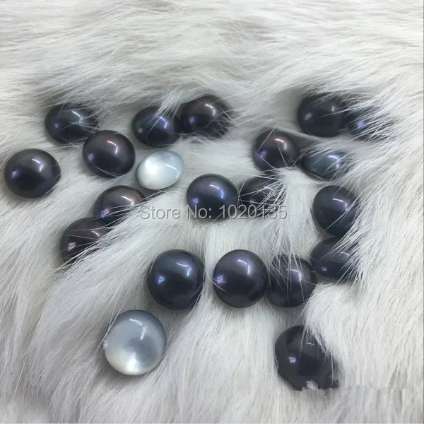 

salt sea pearl black MABE coin shape 9.5-10mm beads nature wholesale coin FPPj no hole pendant FPPJ