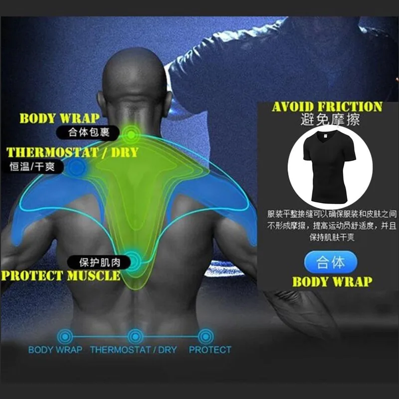Men Wicking&Quick-Dry T-Shirt Elastic Compression Tight Short Sleeve Underwear Undershirts Sporting V Neck Shirts Anti Wrinkle men underwear compression t shirt