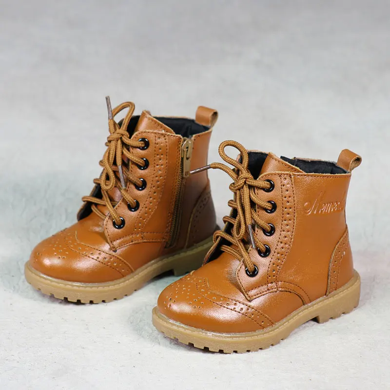 Children Patent PU Leather Shoes Martin Baby Boy Girl Boots Autumn