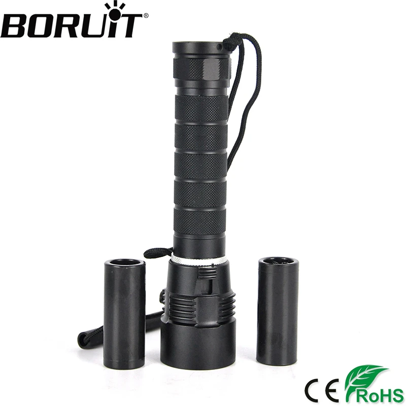 

BORUiT 3 XM-L2 LED Scuba Diving Flashlight Underwater 100M Torch Hard Light Diver Lantern by 18650 Battery