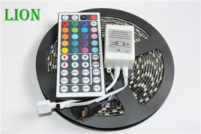Светодиодная лента 5050 RGB + 44Key 60 светодиодов/м 5 м/лот|light switch led|light spinled dimmable light |