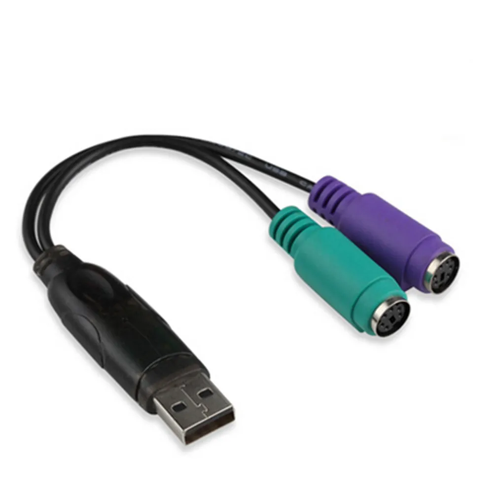 New USB to Dual PS/2 PS2 Adapter Converter Cable Cord for Mouse and