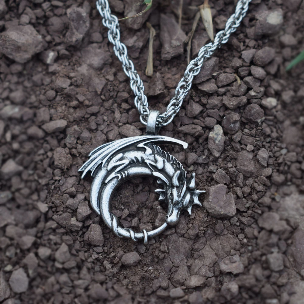 SanLan, Крылатый дракон на Луне, подвеска, ювелирное изделие, подвеска в виде дракона, подарок для любителя животных, готическое средневековое символическое ожерелье, ювелирные изделия в виде дракона