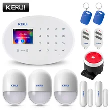 KERUI W20 2,4 дюймовый TFT цветной экран wifi GSM домашняя система охранной сигнализации набор RFID карта приложение Контроль Детектор движения сигнализация от взлома