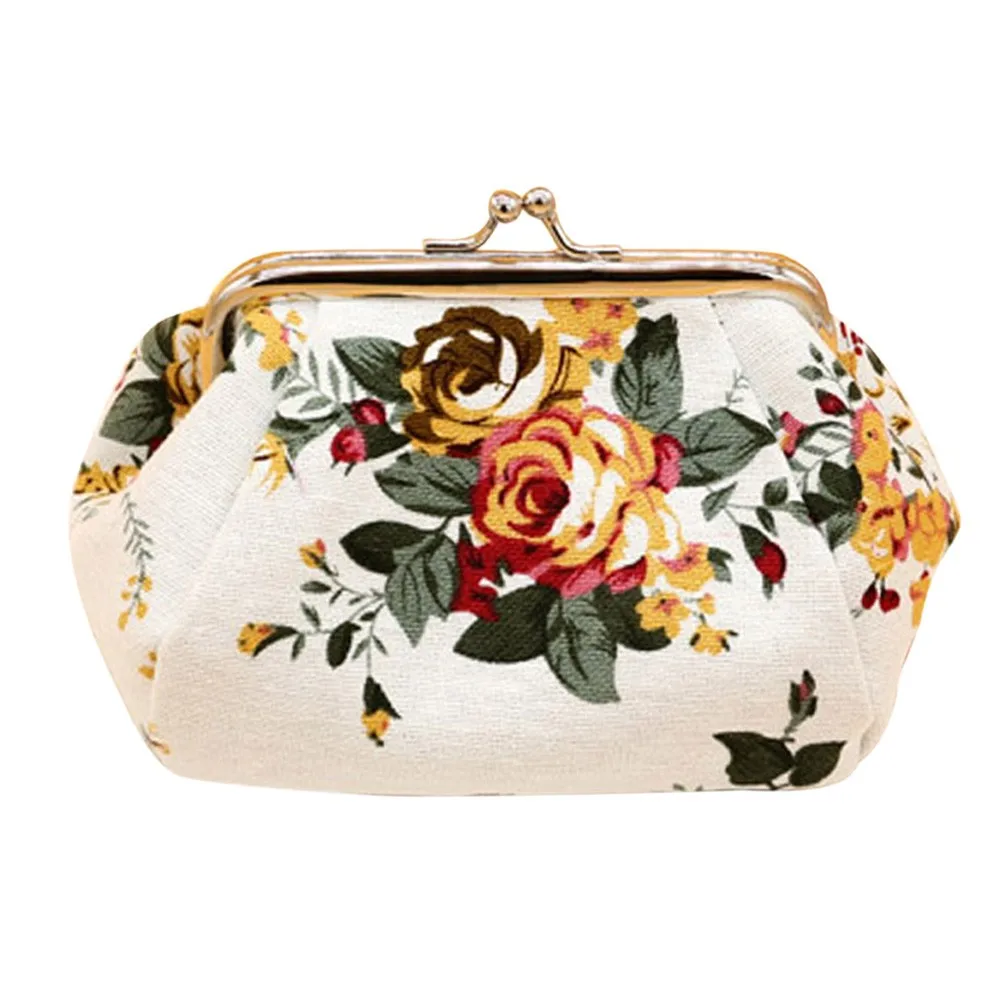 Женский Ретро винтажный маленький кошелек с цветочным принтом, сумочка-клатч, повседневный женский кошелек, Мини Подарочный Кошелек для монет Carteira# M06