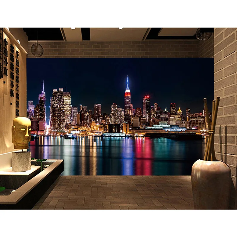 Gratuit Images Modern 3d Wall Papers New York Night View Photo Wallpaper Mural le plus cool salutations
