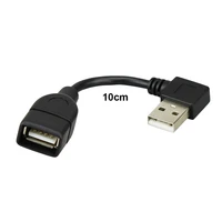 Cable USB 2,0 de 10cm, 20cm, 40cm, cable de extensión macho a hembra con ángulo de 90 grados