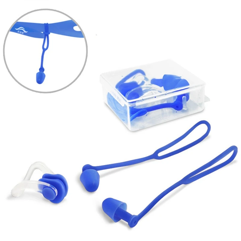

Waterproof Soft Swimming Earplugs Nose Clip Case Protective Prevent Water Protection Ear Plug Soft Silicone Swimming Dive