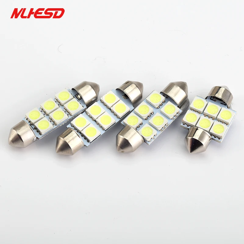 

100pcsx 31mm 36mm 39mm 41mm Super Bright COB LED Festoon Car Lights 12V Auto Interior Reading Dome Lamp Pure White Car Styling