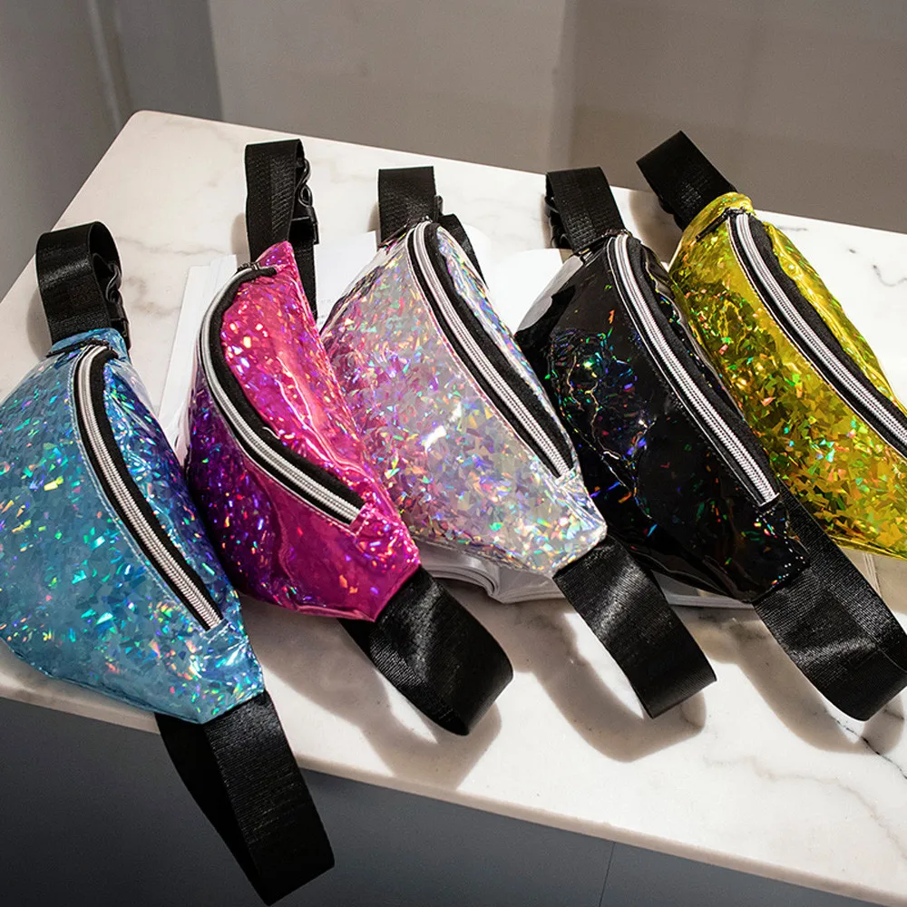 Маленькая нагрудная поясная сумка, нейтральная Спортивная Лазерная пляжная сумка, диагональная сумка-мессенджер, сумка через плечо, одноцветная, яркая, цветная, heuptas