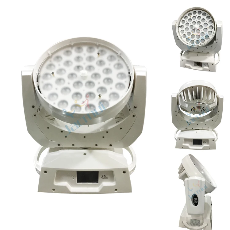 (4 шт./лот) продвижение продаж белый корпус 36*18 Вт Led RGBWA + UV 6 в 1 зум движущаяся