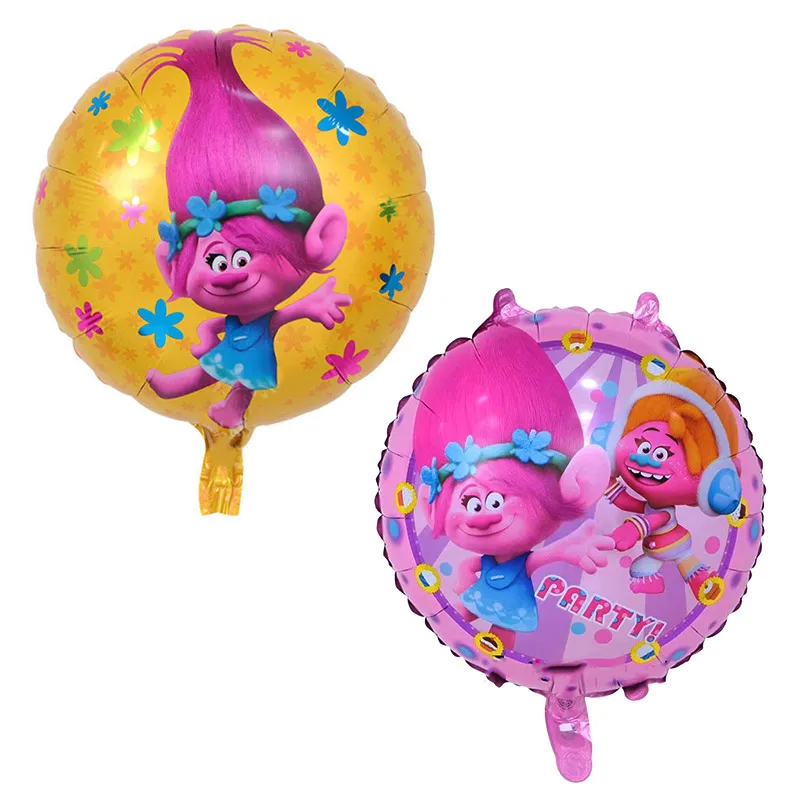 

Free Shipping 18 Inch Trolls Round Balloon Birthday Party Foil Balloons Child Toy Party Decoration Helium Air Balloon Wholesale