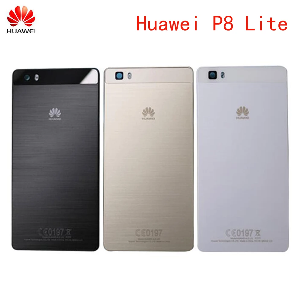 

Original HUAWEI P8 Lite Battery Back Cover Door case For HUAWEI P8 Lite housing replacement + Back Camera Glass Lens Case