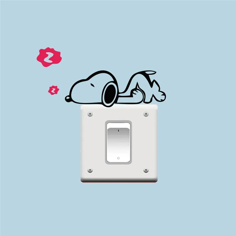 

% DIY Funny Sleeping Dog Switch Stickers Vinyl Wall Sticker Decals Home Parlor Decoration Kids Bedroom Nursery Decor Poster
