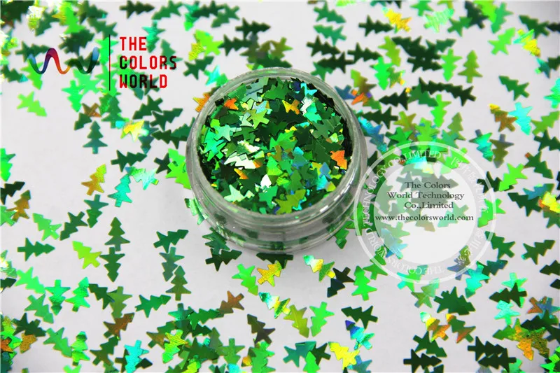 

TCA600 Laser Green Color Christmas tree 8MM Size Glitter dust ,Specular luster glitter for nail,tatto,Art decoration and others