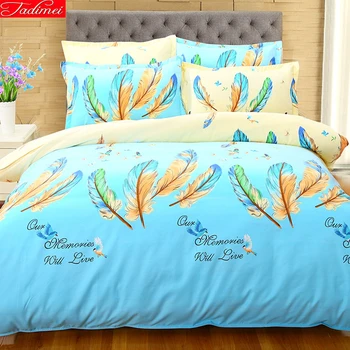 

Feather Winter Warm 4 pcs Bedding Set Child Kids 1.8m 2.0m 2.3m Bed Sheet Linen King Queen Double Twin Size Duvet Cover Bedlinen