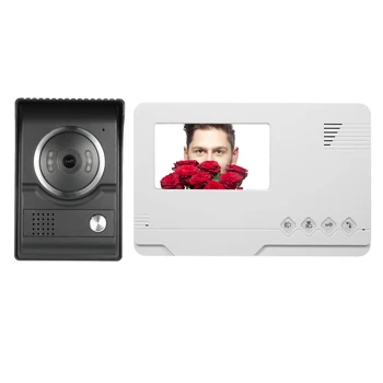 

4.3 inch TFT Wired Color Video Door Phone Indoor Monitor with IR-CUT Rainproof Outdoor Camera Visual Intercom Two-way Audio