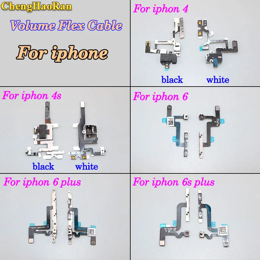 ChengHaoRan кнопка управления громкостью для iPhone 4 5 6 6Plus 6S Plus блокировки звука плоский