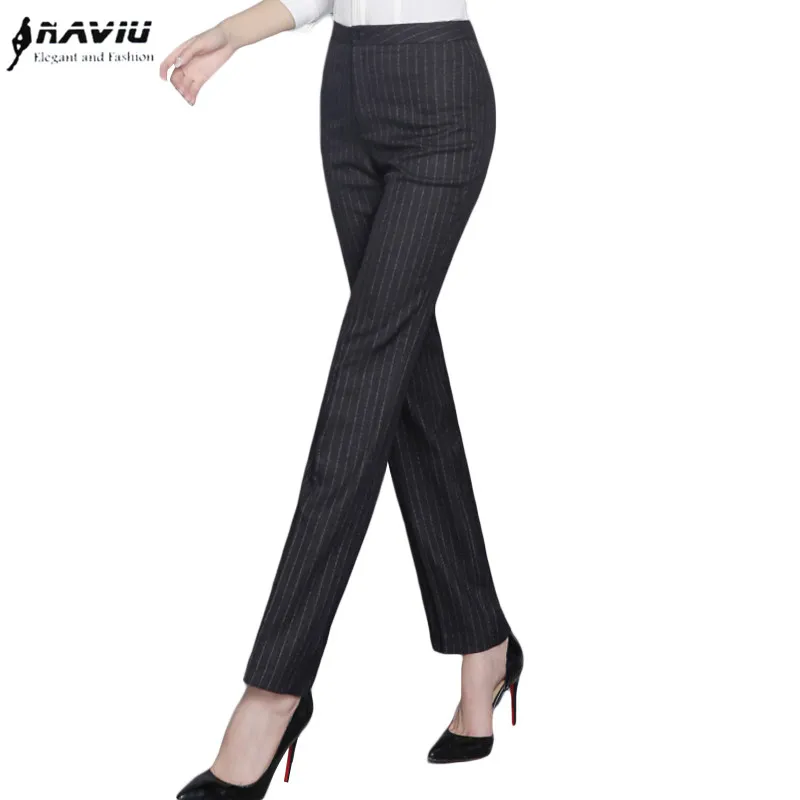 slim navy trousers womens