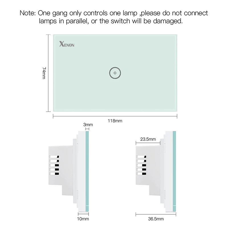 Wall switch 1gang US-03_