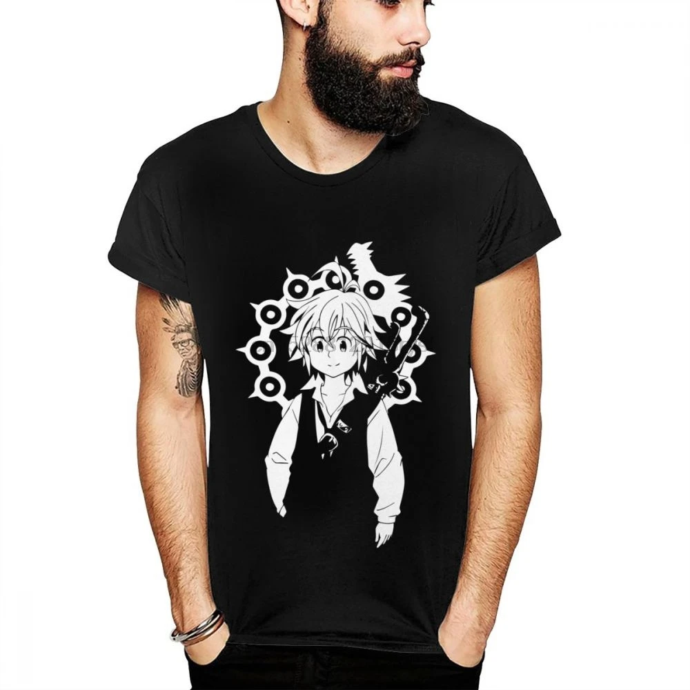 

S-6XL Plus Size The Seven Deadly Sins Meliodas T shirt Casual Man 3D Print Homme T Shirt Man Special Short Sleeve