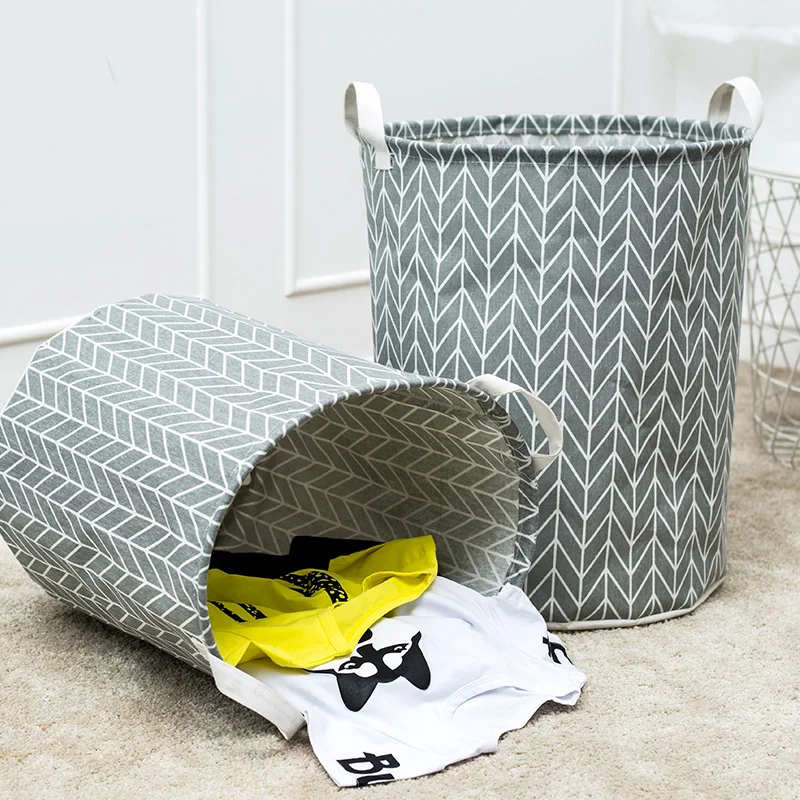 Clearance Sale Cotton Laundry Basket Folding Storage Box Large