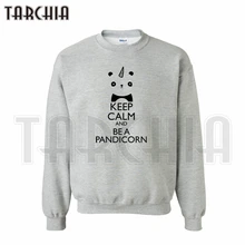 TARCHIA European Style fashion free shipping hoodies keep calm and be a pandicorn sweatshirt personalized man
