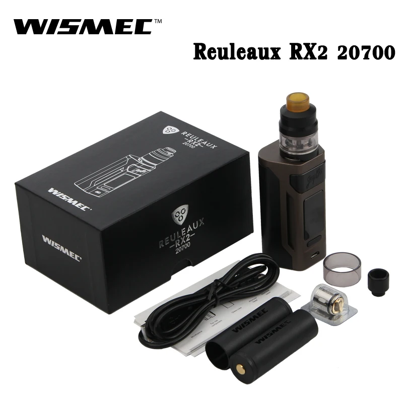 

Original E Cigarette Wismec Reuleaux RX2 20700 200W RX2 20700 Box MOD Vape with 2ML/4ML GNOME Kit Fit WM02 WM03 Coil