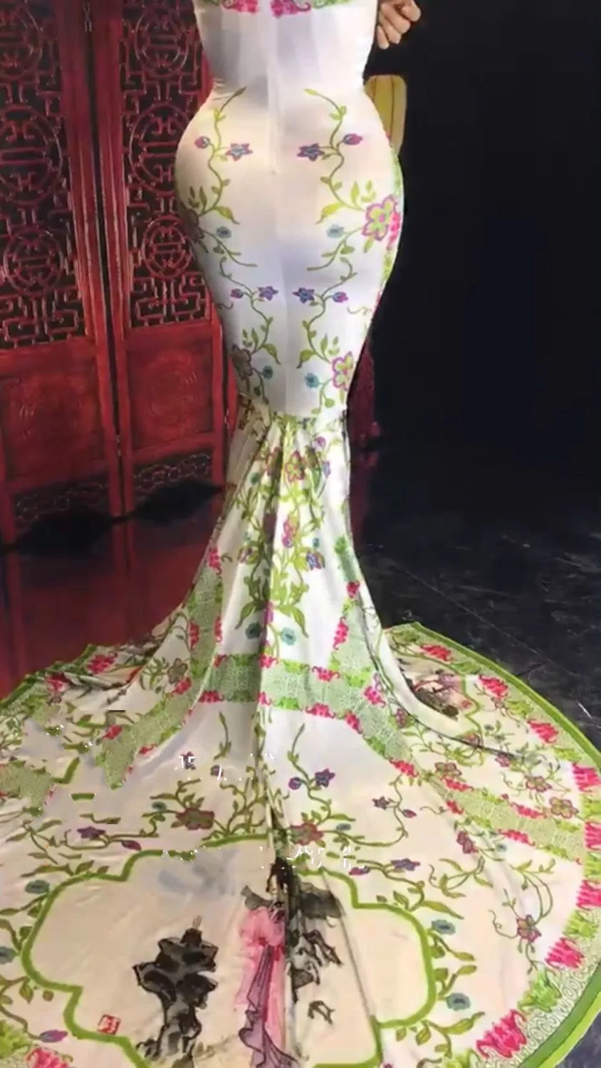 Женское Новое сексуальное платье с цветочным рисунком для ночного клуба шоу бара