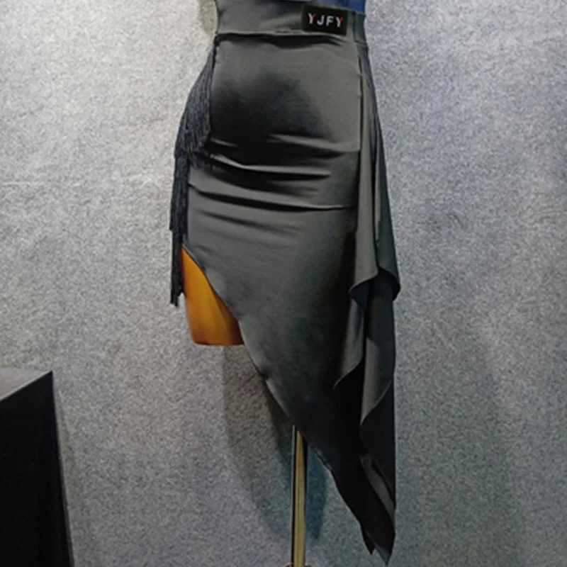 Skirts Юбки для латинских танцев для женщин и взрослых, черная юбка подчеркивающая индивидуальность, Женская профессиональная одежда для занятий танцами DN3397 - Цвет: Skirts
