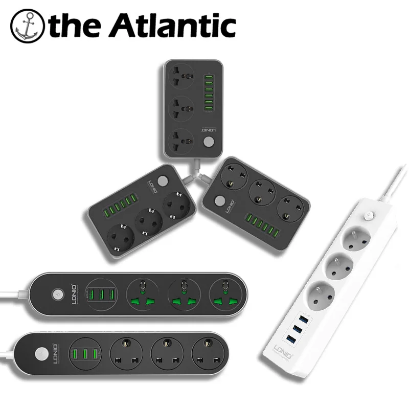 

LDNIO ALL EU UK Universal Standard power socket outlet USB adaptercharger dock 5V3.4A surge protector extension strip for phone