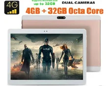2017 Nuevo Diseño de la tableta de 10 pulgadas Octa Core 4 GB RAM 64 GB ROM 1920*1200 IPS 8.0 M Dual Tarjetas SIM GPS de la Tableta 10.1 4G LTE FDD desbloquear
