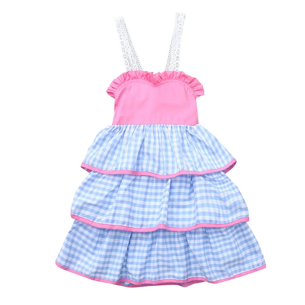 Summer Baby Boy Girls Clothes Summer Toddler Baby Girls Kids Backless Sleeveless Plaid Print Dress Clothes roupas infantis