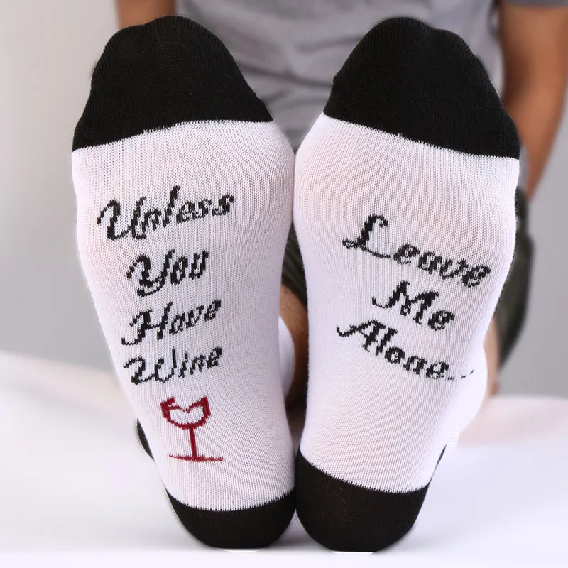 Модные носки Счастливого Рождества Kawaii зимние носки смешные, если вы можете прочитать эти носки, чтобы принести мне бокал вина