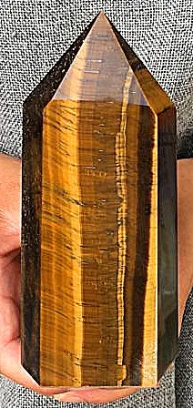 

1000-1200g Tiger's Eye Jasper Quartz Obelisk Crystal Wand Point Healing