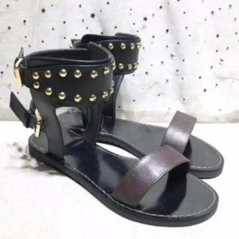 Sandalias mujer/женские летние сандалии на плоской подошве с открытым носком готические