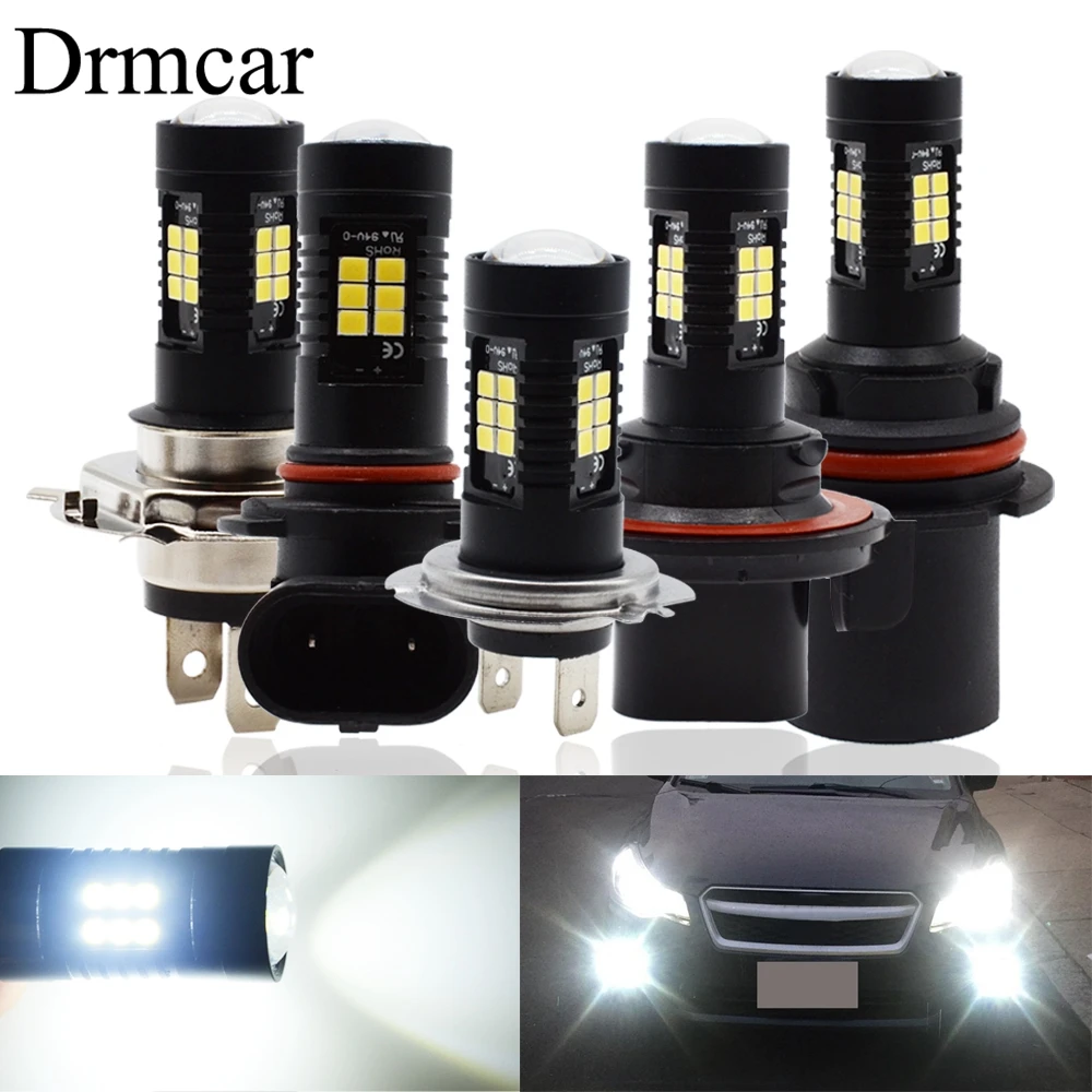 1 шт фара 9004 9005 9006 9007 H4 H7 H8 H10 H16 P13W R5W 3030 чипы 21 SMD 1260LM DRL 9~ 20V противотуманная фара в сборе