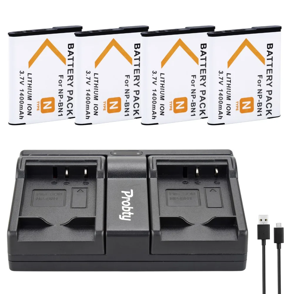 4Pcs Np-Bn1 Np Bn1 Batteria + Doppio Caricatore Per Sony Cyber-Shot Dsc-Dsc-Qx10 Dsc-Qx100 Dsc-T99 Dsc-T110 Dsc-Tf1 Dsc-Tx5 Tx7 Dsc-Tx10