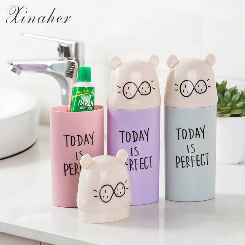 XINAHER Plastic Cartoon Toothbrush Case Travel Portable Toothbrush