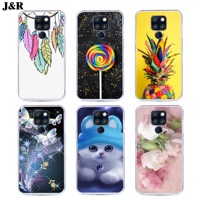 J&R Design Flower Case For Huawei Mate 20X Back Cover Silicone Mate 20 Pro Mate20 Lite Soft TPU Cute Protective Phone Cases Gift