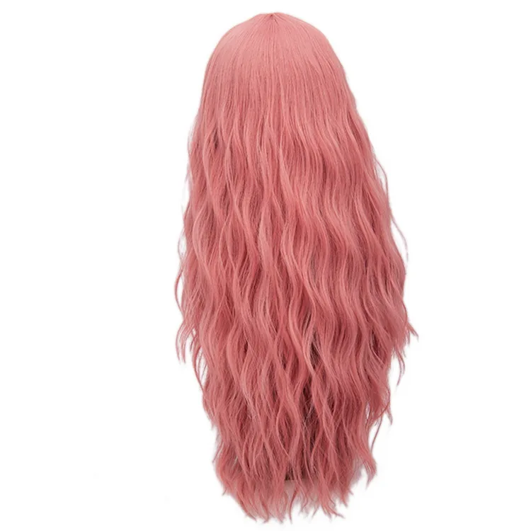 Yiyaobess 70 см длинные волнистые фиолетовый парик косплей синтетические розовые зеленые натуральные волосы парики для женщин высокотемпературное волокно 28 цветов - Цвет: pink 56