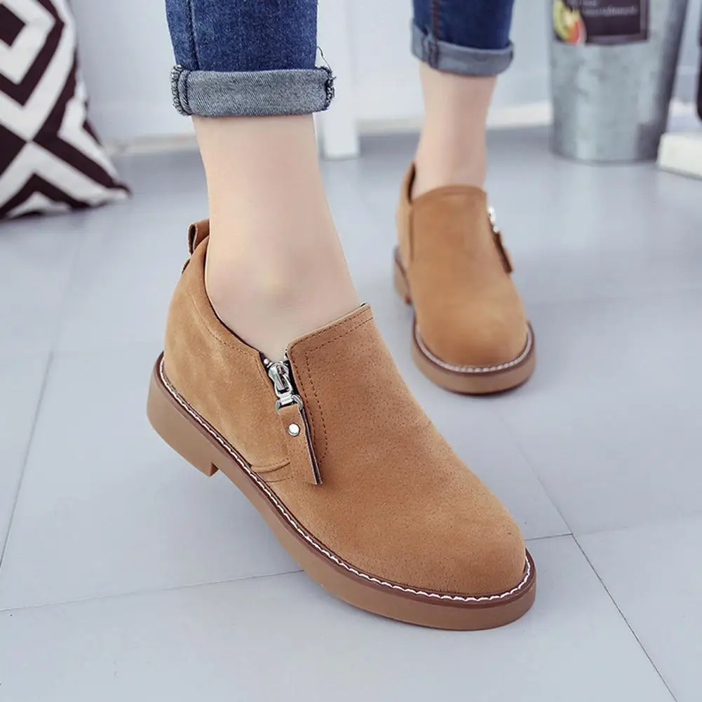 

Fashion Ankle Boots For Women 2018 Autumn Female Casual Shoes Woman Flat Shoes Platform Round Toe Buckle Strap Solid Comfortable